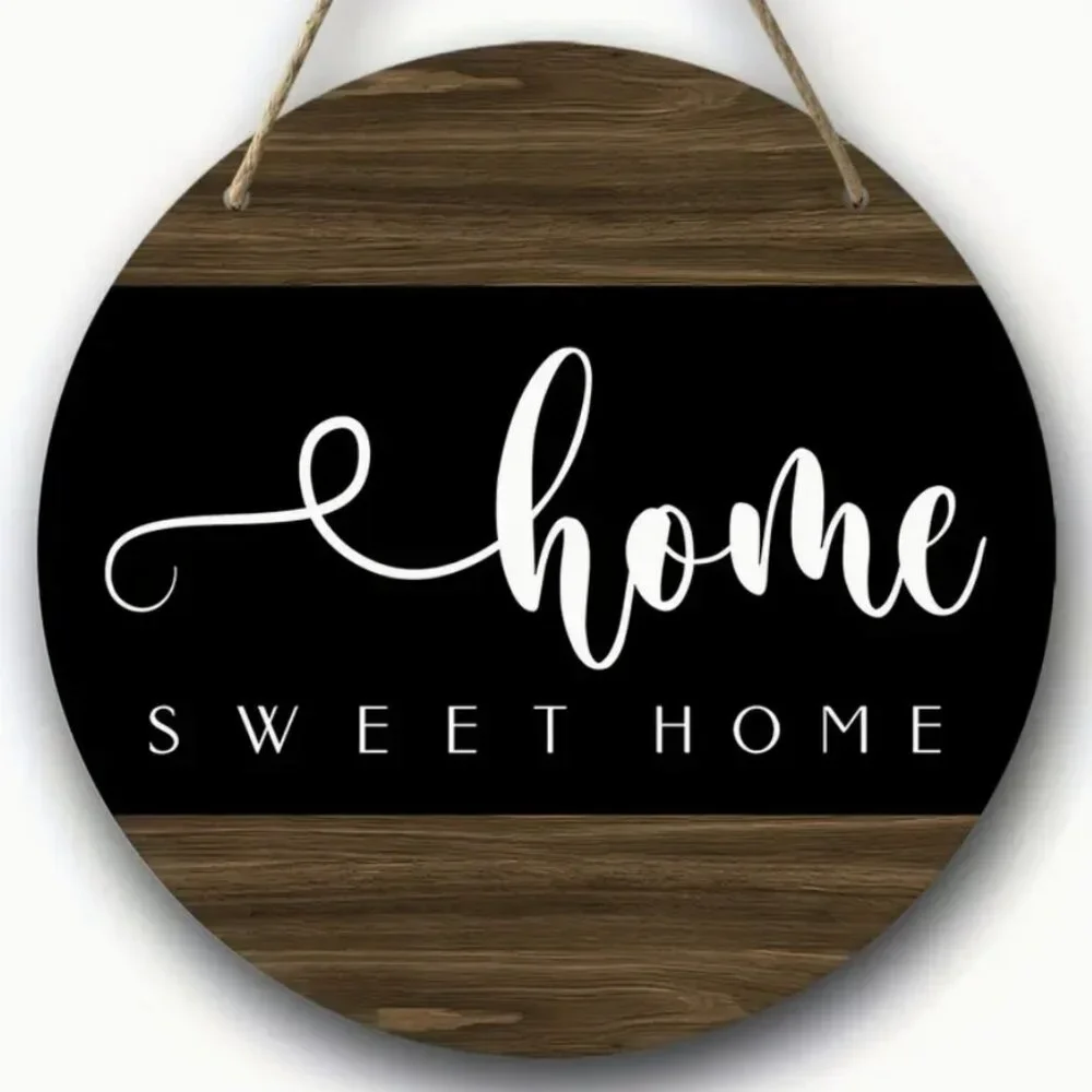Home Sweet Home Rustic Wooden Door Wreath - 8